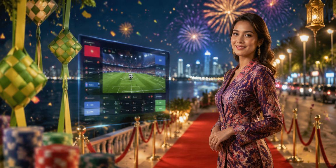 Suasana hiburan dan taruhan sukan di Kuantan dengan motif batik Malaysia
